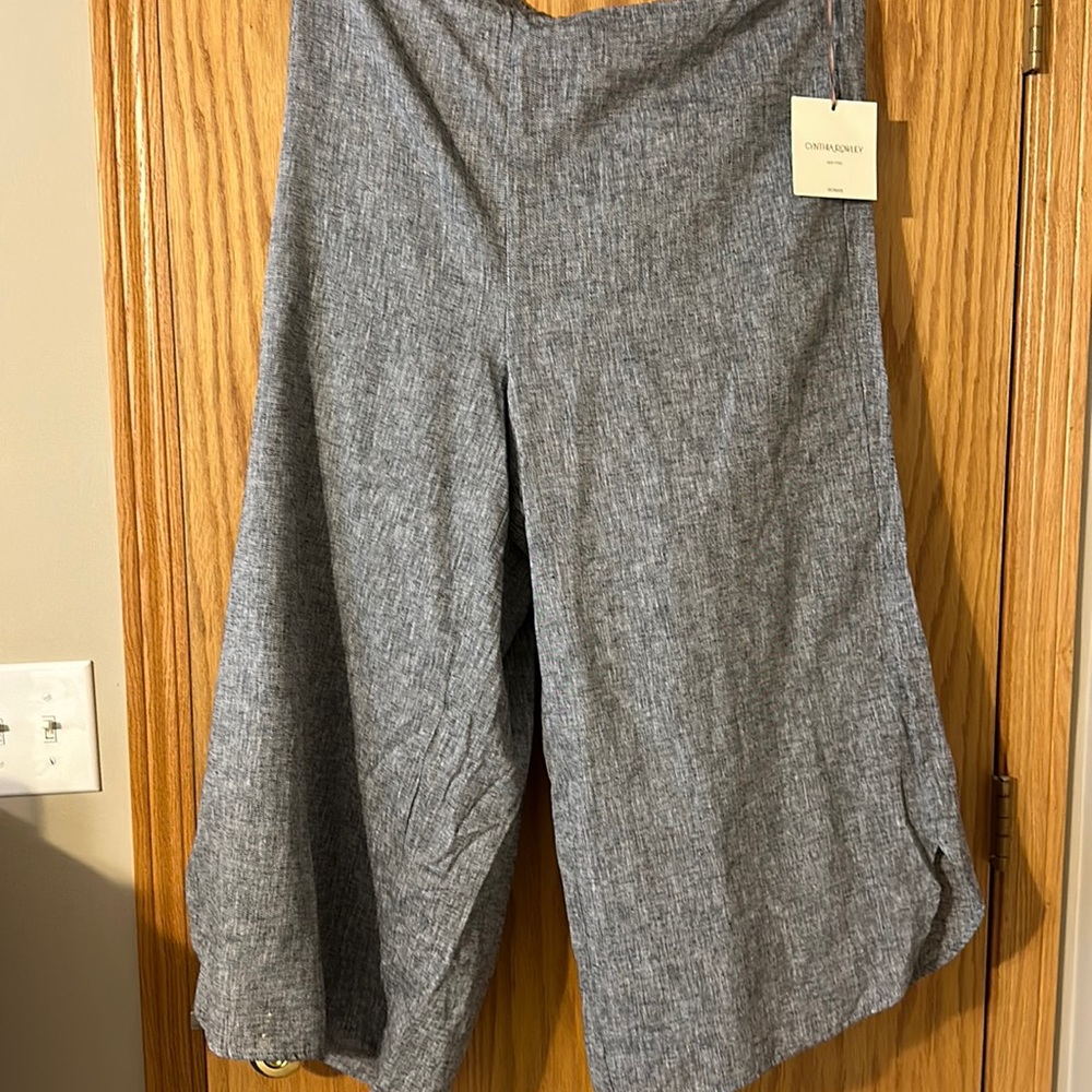 Cynthia Rawling linen grey pants